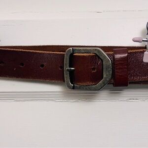 American Eagle Brown Leather Belt with Silver Buckle